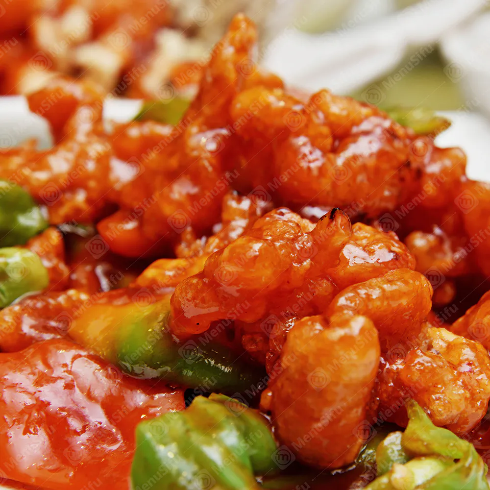 Stir-fried shrimp with pineapple and veggies at Happy Wok, a Chinese Restaurant in Livonia