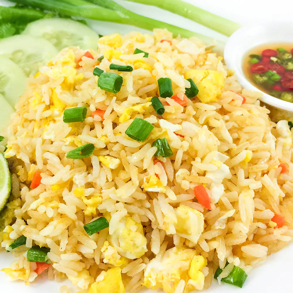 Thai-style fried rice with scallions at Happy Wok, a Chinese Restaurant in Livonia