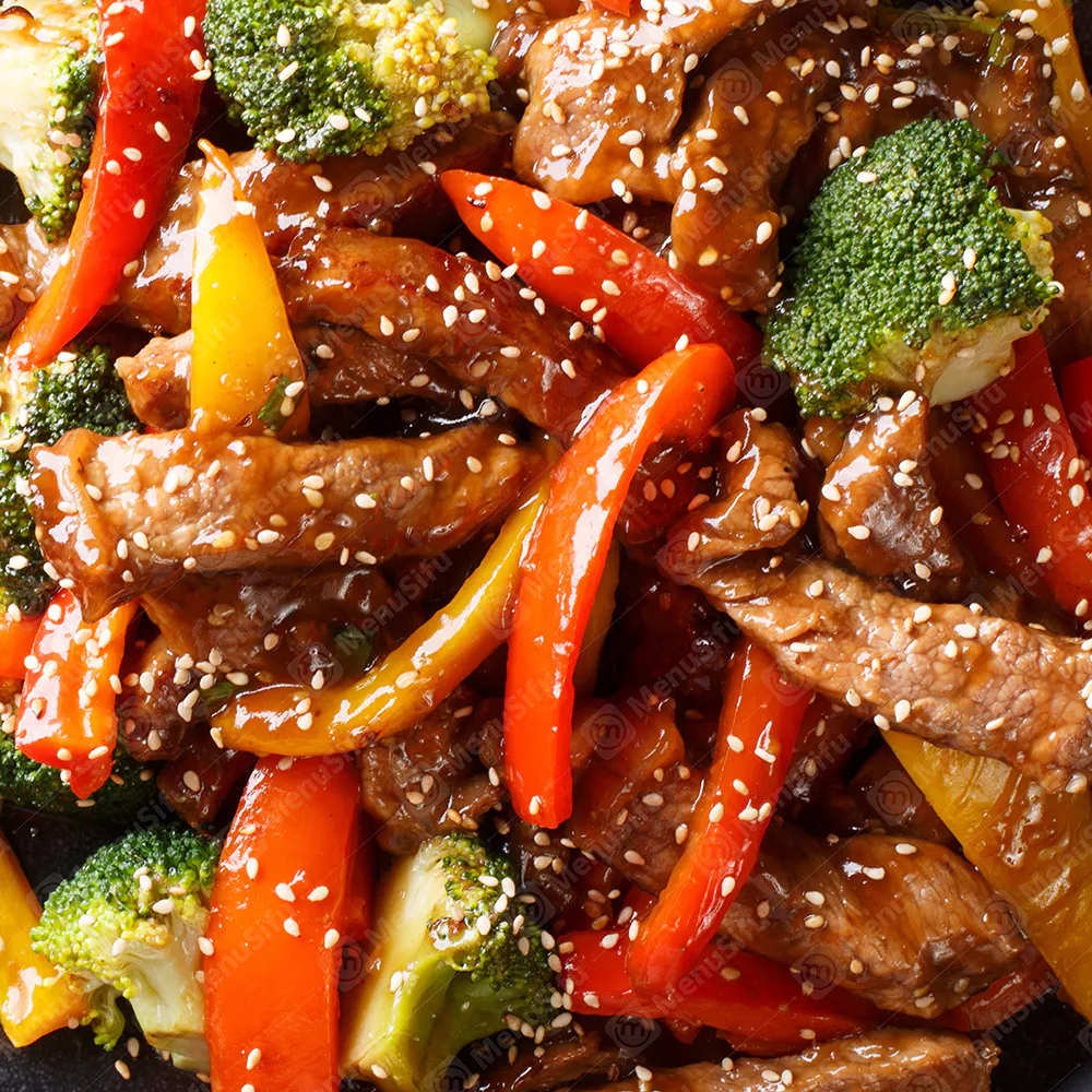 Beef stir-fry with bell peppers and broccoli at Happy Wok, a Chinese Restaurant in Livonia